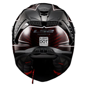 Thunder C Lightning Full Face Motorcycle Helmet - Red/Black Gloss