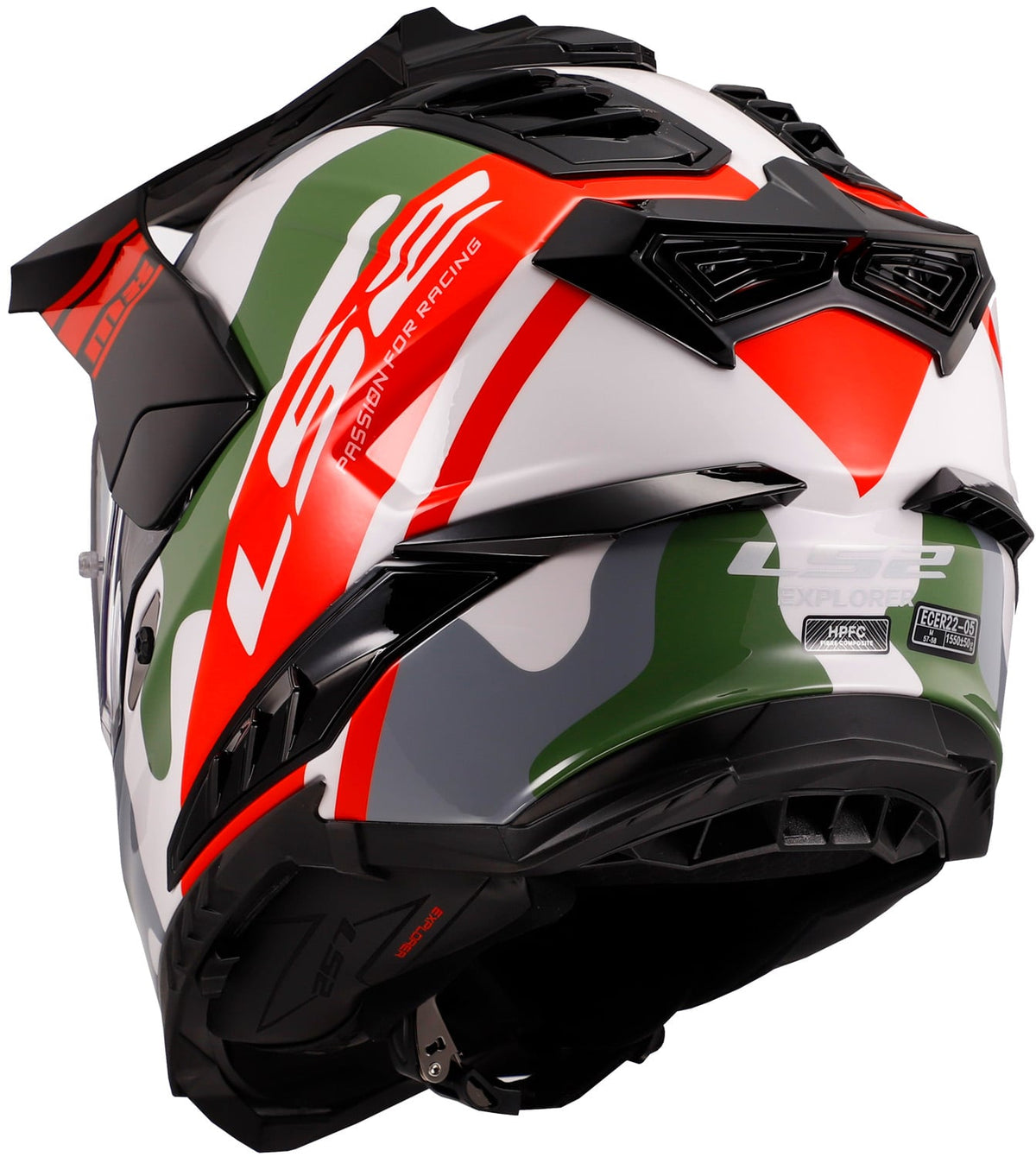 XT CamoX Adventure Helmet with SunShield - Gloss White/Red Product View