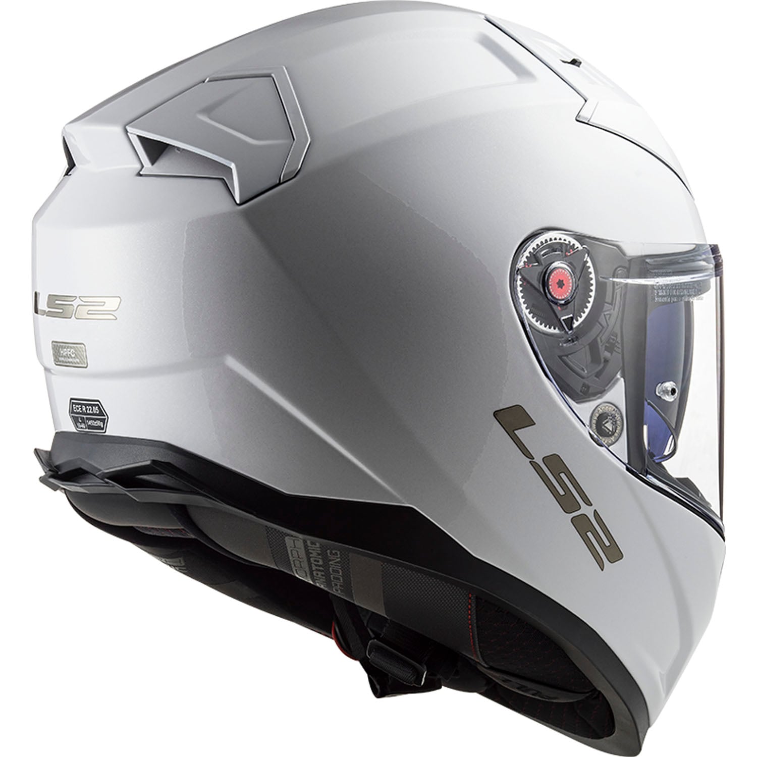 Citation II Solid Full Face Motorcycle Helmet with SunShield - Gloss White Product View