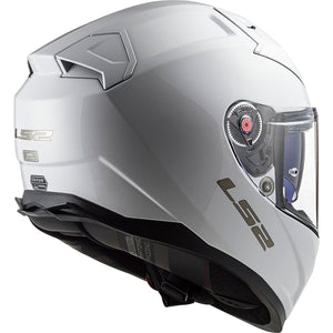Citation II Solid Full Face Motorcycle Helmet with SunShield - Gloss White