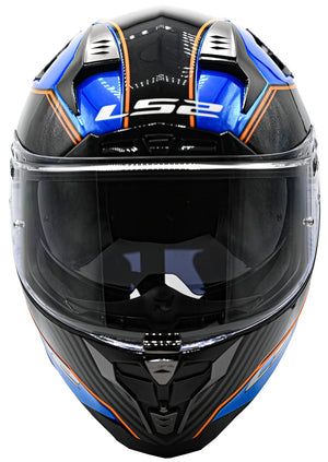 Challenger GT Boss Full Face Motorcycle Helmet with SunShield - Gloss Blue