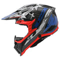 Force USA Carbon Full Face MX Helmet - Red/White/Blue Gloss Product View