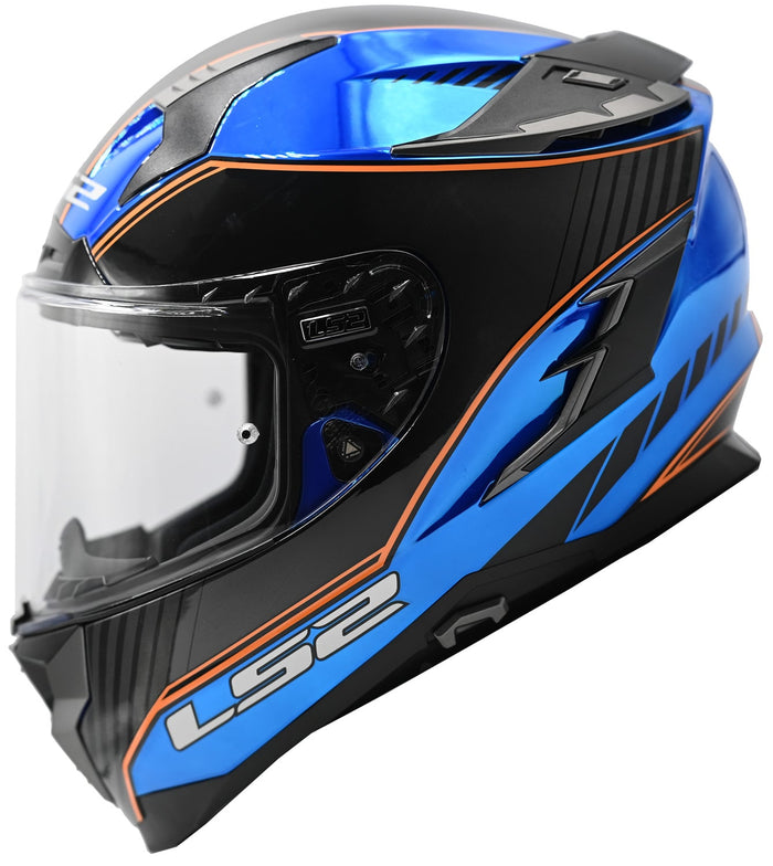 Challenger GT Boss Full Face Motorcycle Helmet with SunShield - Gloss Blue Product View
