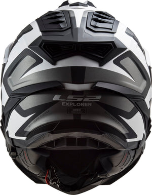 Helmet Explorer XT Alter Adventure Motorcycle Helmet with SunShield - Black/White Matte