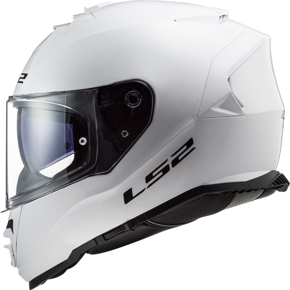 LS2 Assault Solid Full Face Motorcycle Helmet with SunShield - Gloss White