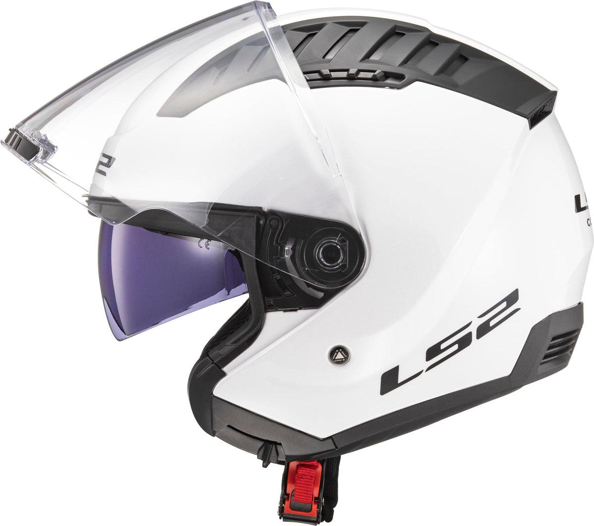 Copter Solid Open Face Motorcycle Helmet with SunShield - Gloss White Product View