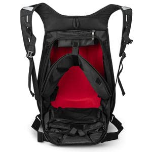 Black Cortech motorcycle commuter backpack with expandable storage and laptop sleeve for daily riders.