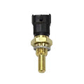 Can-Am temperature sensor with a brass threaded body, extended metal probe, sealing washer, and black electrical connector.