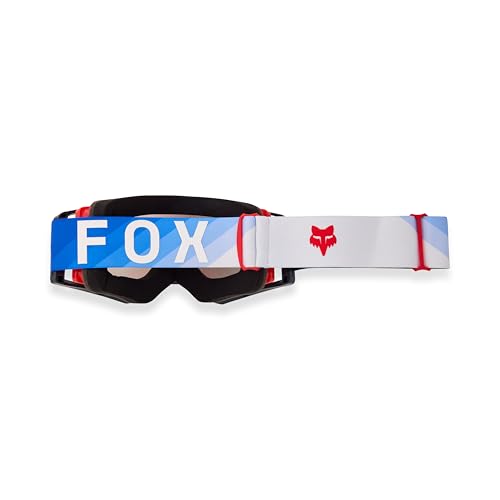 Front view of Fox Racing Airspace motocross goggle in White/Blue Fade.