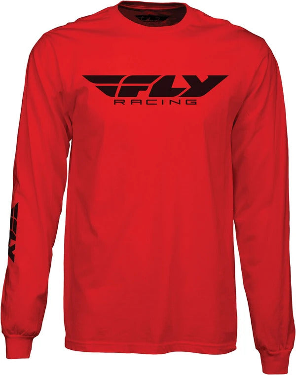 Fly Racing Corporate Long Sleeve Tee Shirt Red