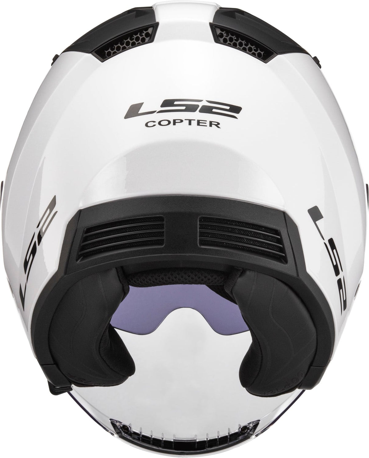 Copter Solid Open Face Motorcycle Helmet with SunShield - Gloss White Product View
