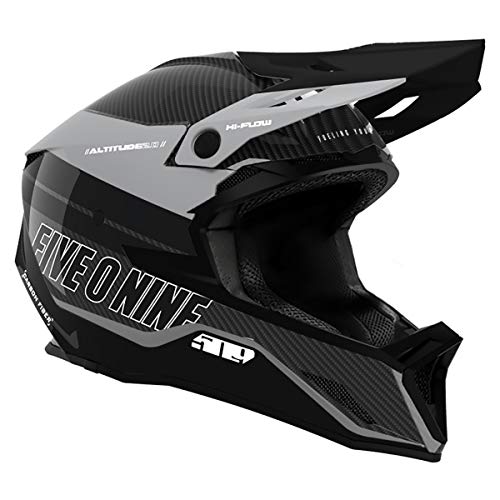 509 Altitude 2.0 Carbon Fiber Pro Helmet in Divide graphic shown from a side angle with vents and MIPS protection.