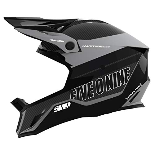509 Altitude 2.0 Carbon Fiber Pro Helmet in Divide graphic shown from a side angle with vents and MIPS protection.
