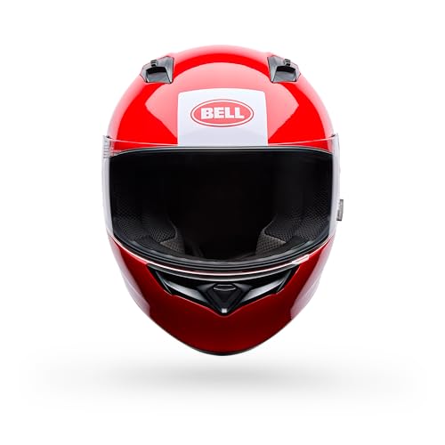 Rear and top shell design of the Bell Qualifier Red Clip street bike helmet.