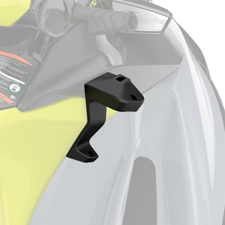 Black OEM Sea-Doo LinQ support for rod and cup holder installation.