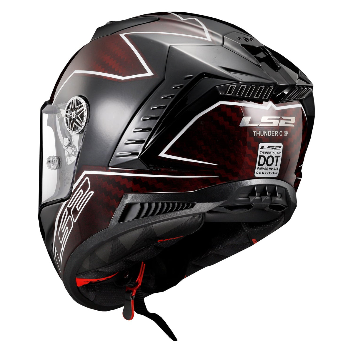 Thunder C Lightning Full Face Motorcycle Helmet - Red/Black Gloss Product View