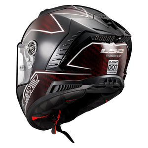 Thunder C Lightning Full Face Motorcycle Helmet - Red/Black Gloss