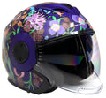 Helmet Verso Flor Brasil Open Face Motorcycle Helmet with SunShield - Matte Navy Product View