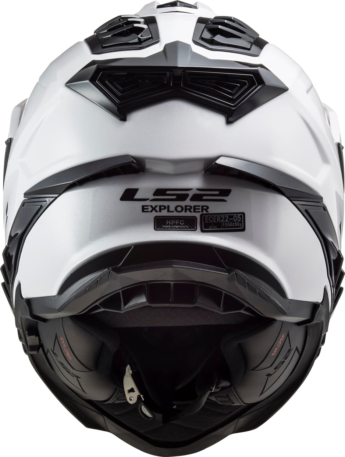 Explorer XT Solid Adventure Helmet with SunShield - Gloss White Product View