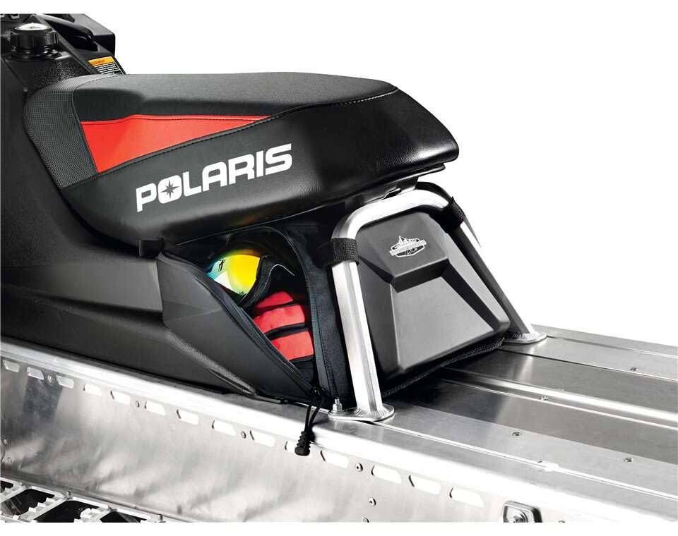Compact Polaris storage solution for snowmobile underseat use