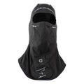 Heated snowmobile face mask shown with included rechargeable battery.