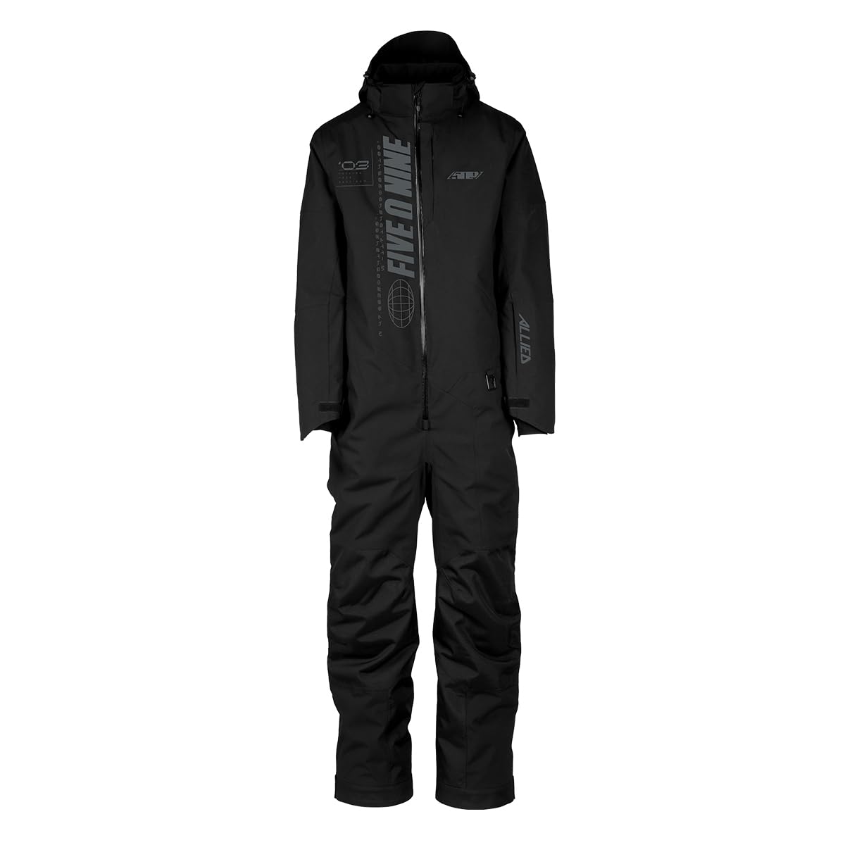 Front view of the 509 Allied 2.0 Insulated Monosuit in Stealth.