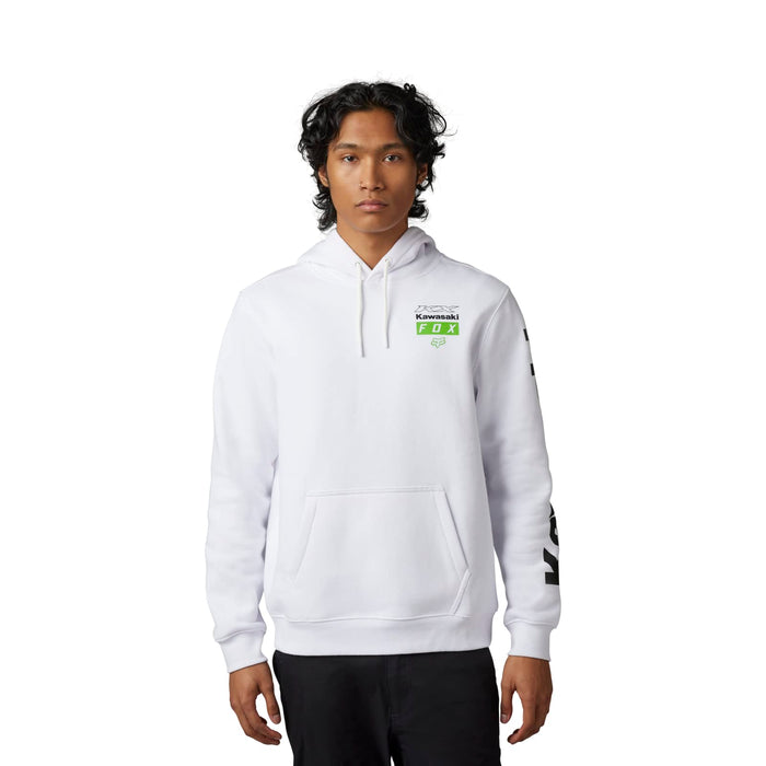 Fox Racing x Kawasaki white pullover fleece hoodie