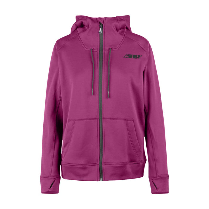 509 Women’s Tech Zip Hoodie in Raspberry shown from the front.