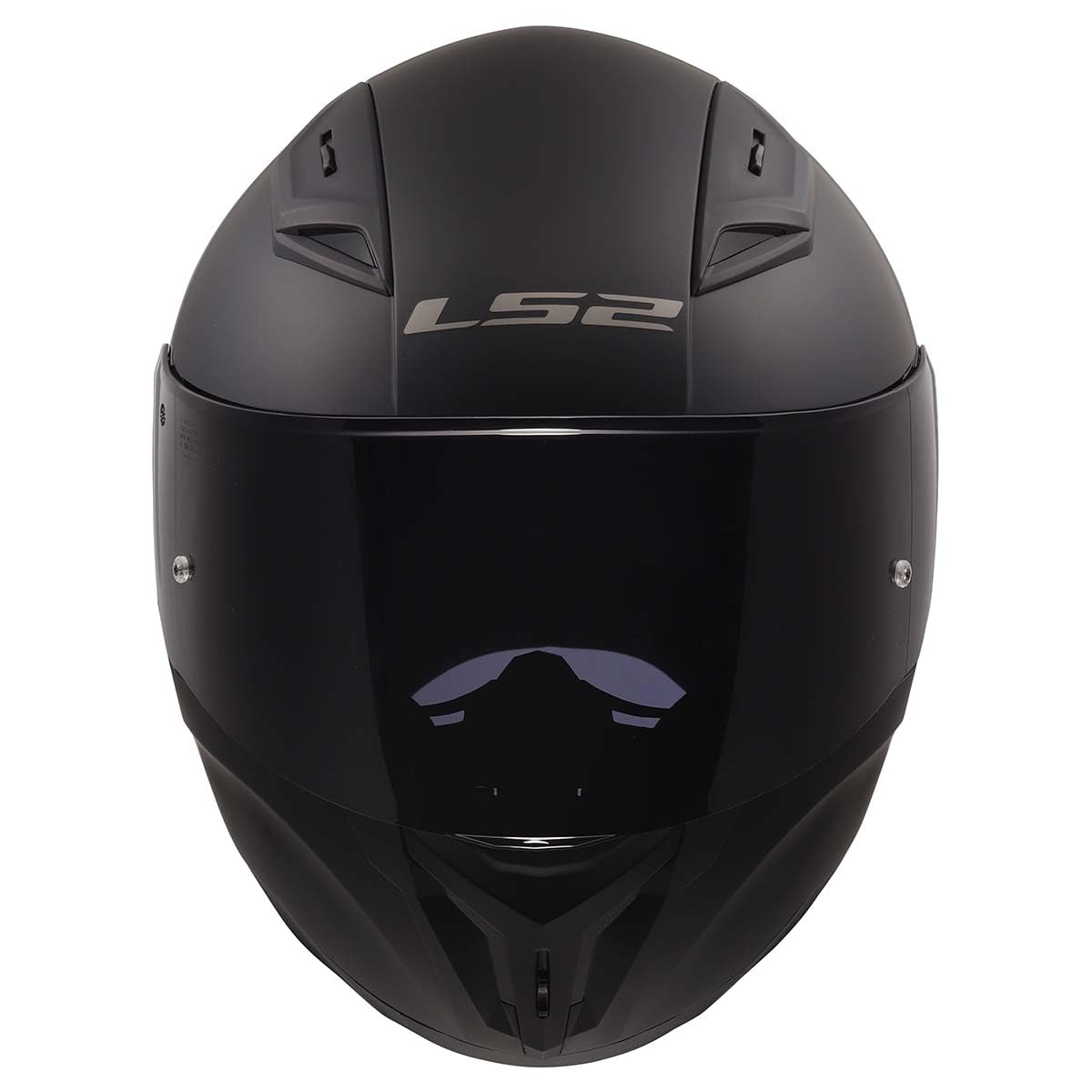 LS2 Centric matte black motorcycle helmet with dark smoke visor