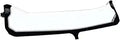 Clear Can-Am half windshield with a wide black lower border, curved profile, and mounting hardware at both ends.