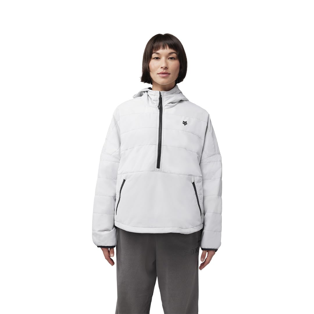 Fox Racing Women’s Howell Anorak in Light Grey, front view.