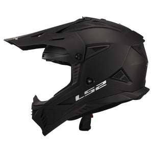 LS2 Gate II Matte Black Motocross Helmet – Full Face MX Dirt Bike Off-Road Helmet