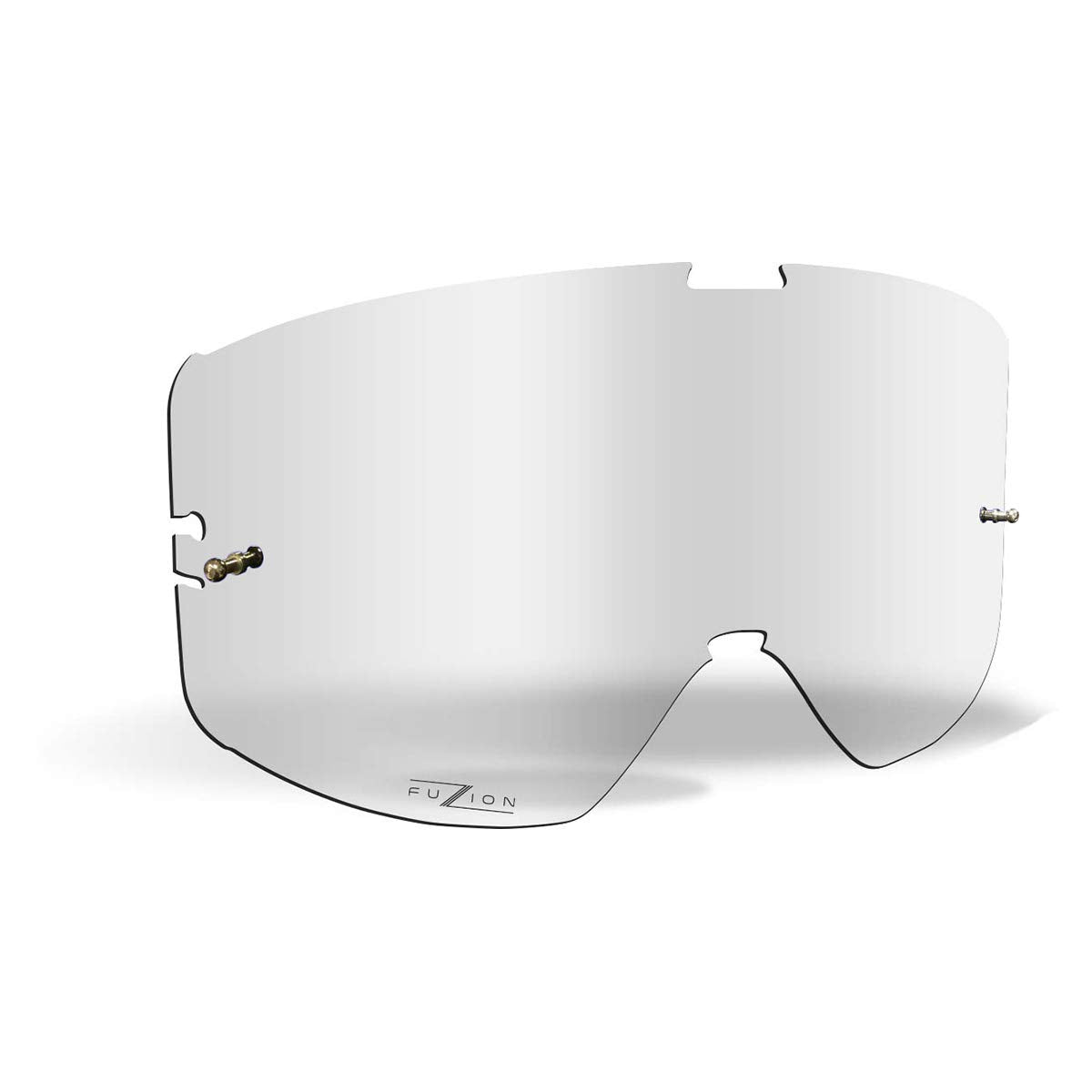 Offroad goggle lens designed for maximum clarity in low-light riding conditions.