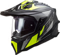 Helmet Explorer C Focus Adventure Motorcycle Helmet with SunShield - Matte Titanium Hi-Viz Yellow Product View