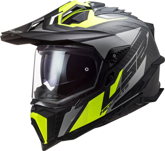 Helmet Explorer C Focus Adventure Motorcycle Helmet with SunShield - Matte Titanium Hi-Viz Yellow Product View