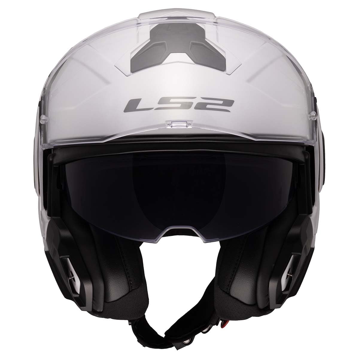 LS2 Advant II Modular Motorcycle Helmet with SunShield – Gloss White