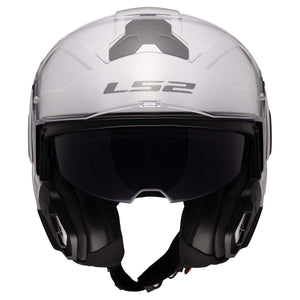LS2 Advant II Modular Motorcycle Helmet with SunShield – Gloss White