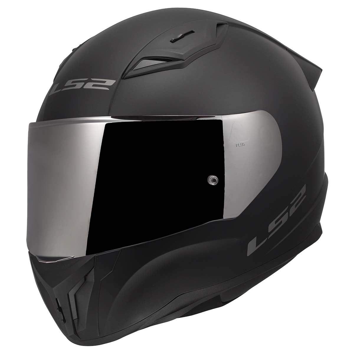 Matte black LS2 Centric street motorcycle helmet with clear and iridium shields