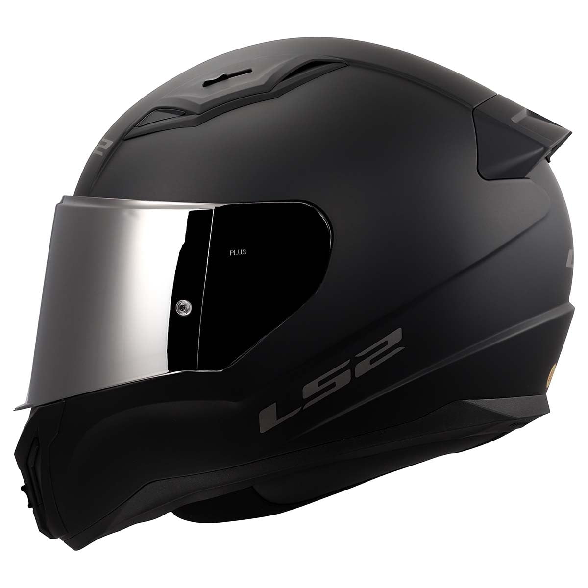 LS2 Centric full face motorcycle helmet matte black mercury with silver iridium shield