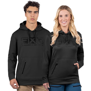 FXR Unisex Podium Tech Pullover Hoodie | Water-Resistant Fleece Riding Hoodie with Zippered Pockets