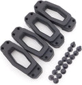 Can-Am LinQ base kit containing four black rectangular mounting bases and multiple black installation fasteners.