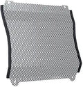 Black contoured radiator guard featuring a tightly perforated metal mesh center with reinforced side edges for a precise, factory-style fit.