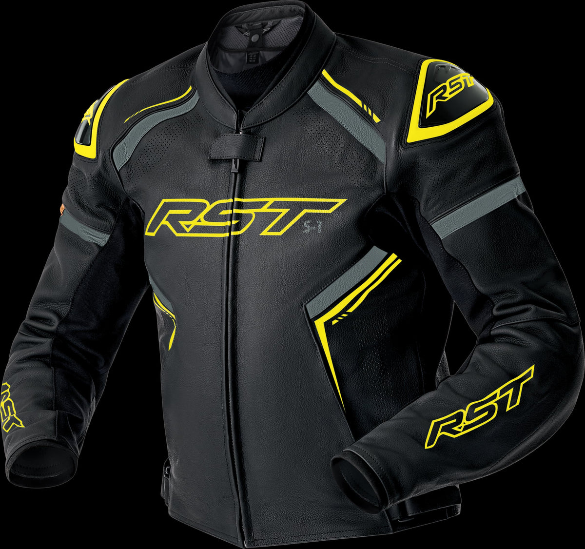 RST Jacket S1 D3O LEATHER JACKET BLK/GRY/FLO YEL