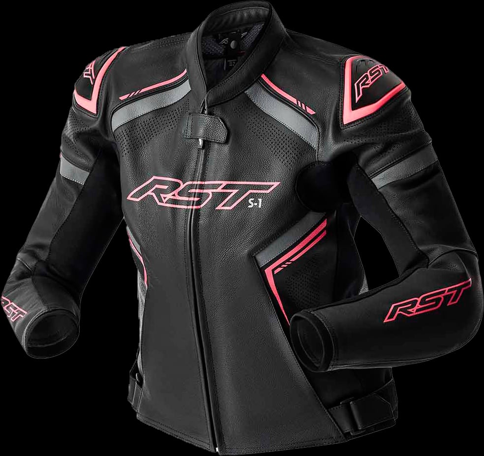 RST Jacket S1 D3O LEATHER LADIES JACKET BLACK/WHITE