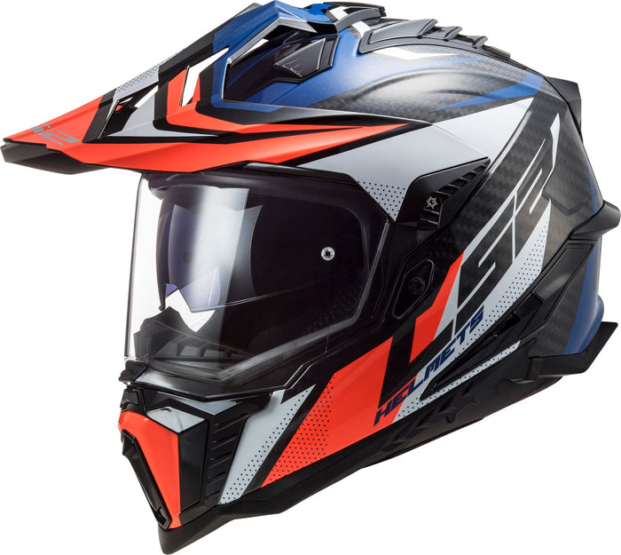 Helmet Explorer C Focus Adventure Motorcycle Helmet with SunShield - Gloss Blue/White/Red Product View