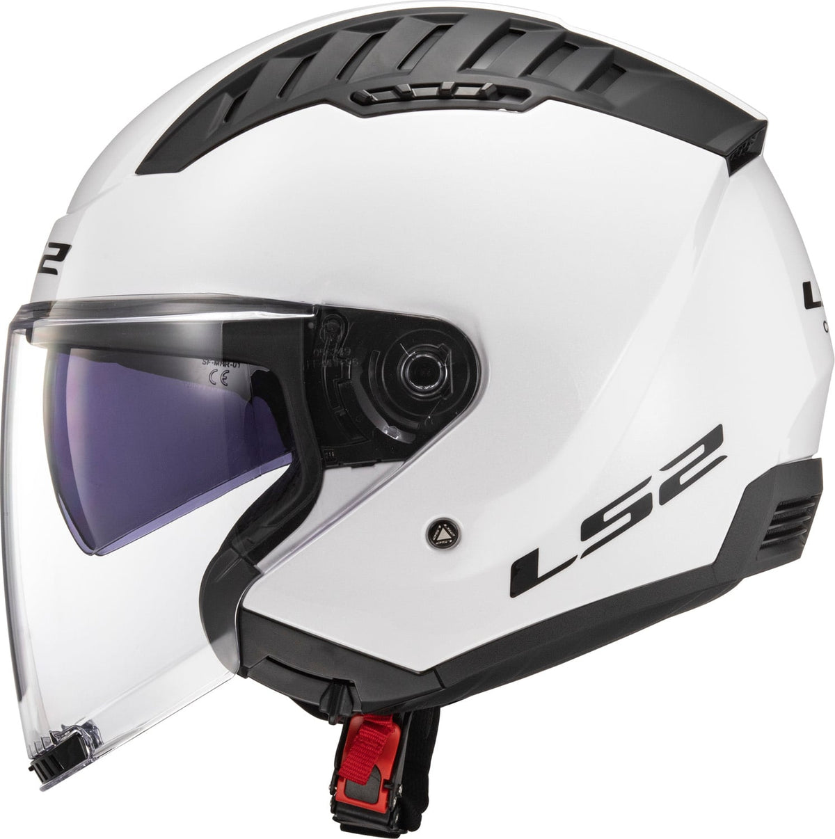 Copter Solid Open Face Motorcycle Helmet with SunShield - Gloss White Product View