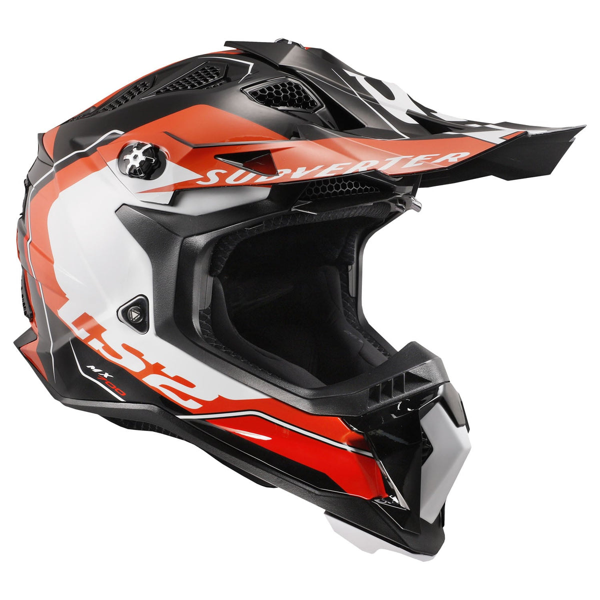 Helmet Subverter Evo Arched Full Face MX Motorcycle Helmet - Black/Yellow/Orange Product View