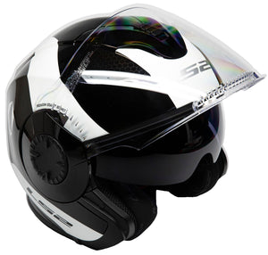 Helmet Verso Rave Open Face Motorcycle Helmet with SunShield Glow - Glow Black/White