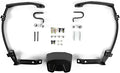 Pair of black full-wrap handlebar supports with curved mounting brackets, a center cover, spacers, bolts, nuts, washers, and installation hardware.