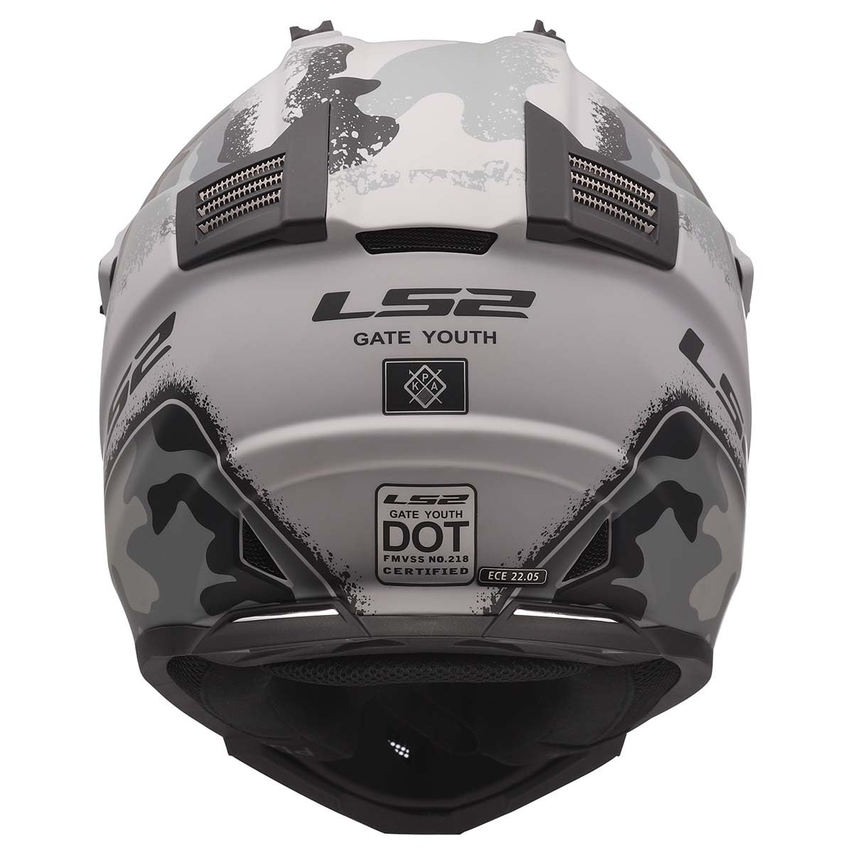 LS2 youth MX helmet with large goggle compatible eye port